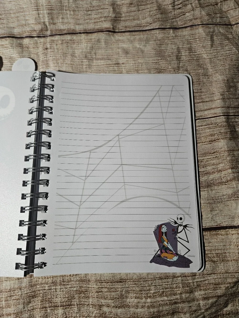 Disney Nightmare Before Christmas spiral journal and jack and sally pens